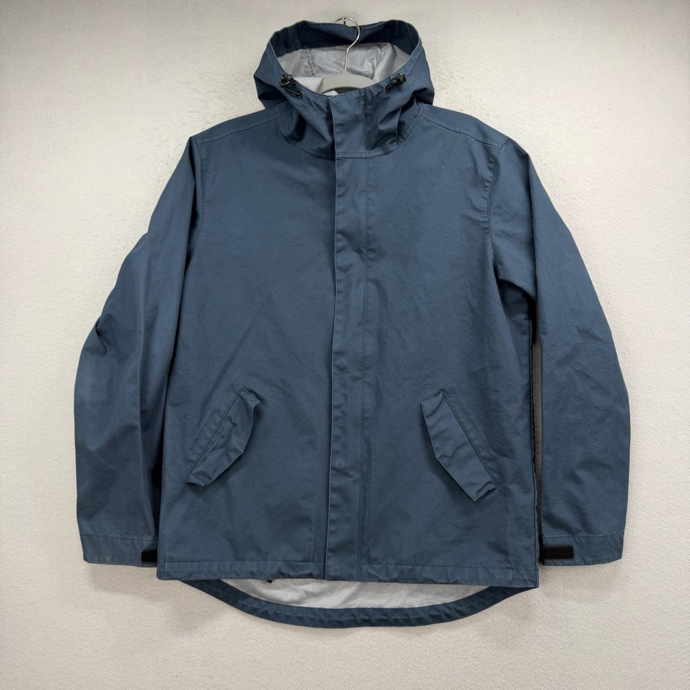 Line of Trade Hooded Jacket Mens M Blue Work Utility Full‎ Zip Windbreaker Coat